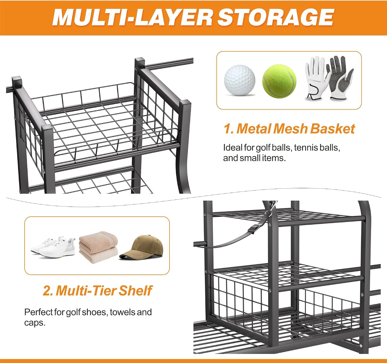 Golf Bag Storage Rack Organize - Sports Equipment Storage Rack ulasan dan harga