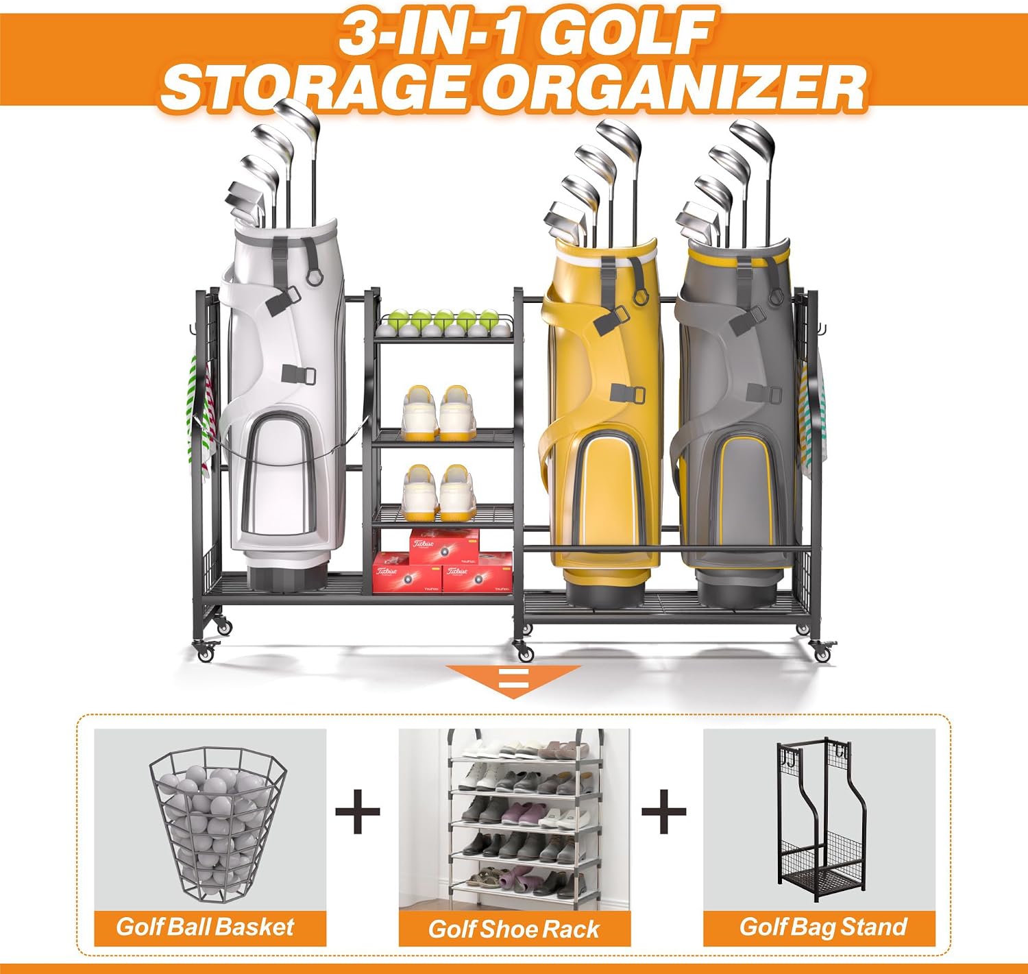 Golf Bag Storage Rack Organize - Sports Equipment Storage Rack ulasan dan harga