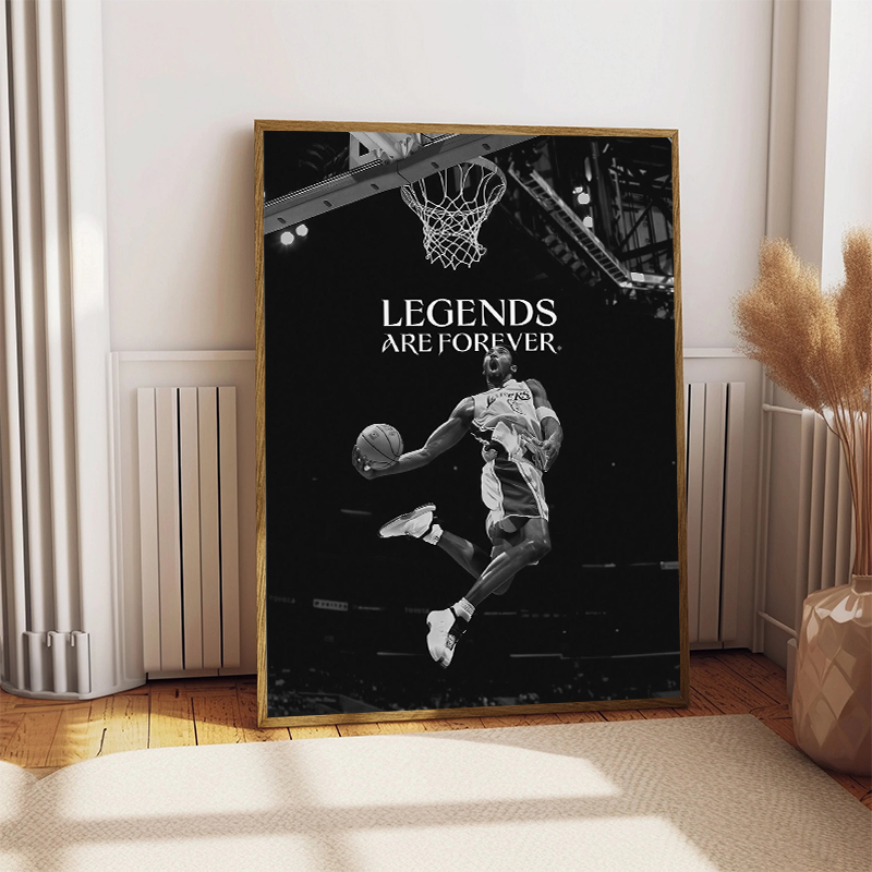 Black and White Basketball Sta - Sports Equipment Poster ulasan dan harga