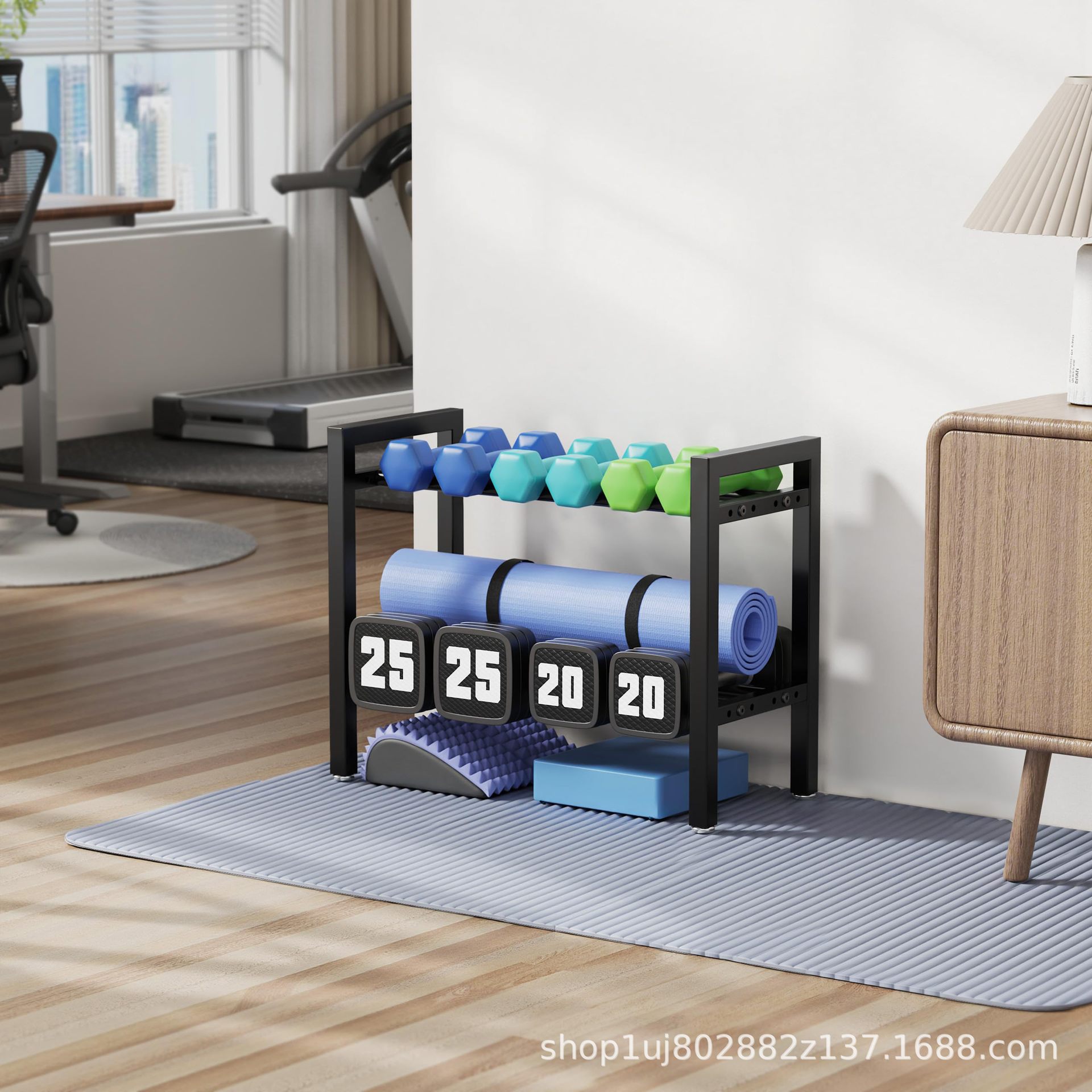 Adjustable Metal Dumbbell Rack - Sports Equipment Storage Rack ulasan dan harga