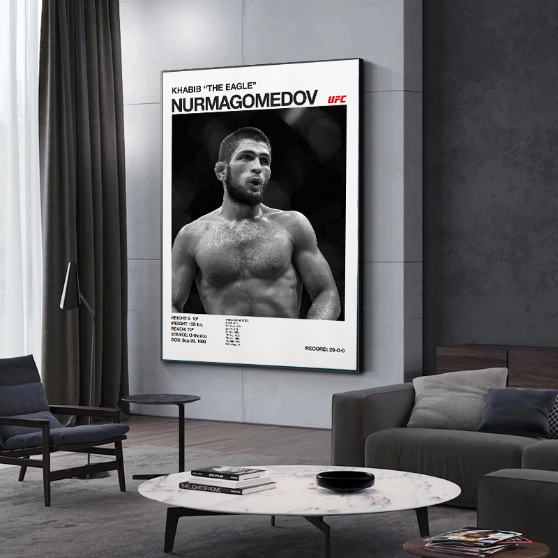 Black and White Fighting Champ - Sports Equipment Poster ulasan dan harga