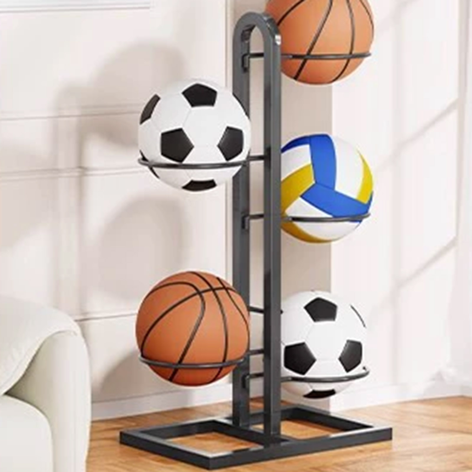 Foldable Basketball Rack Multi - Sports Equipment Storage Rack ulasan dan harga