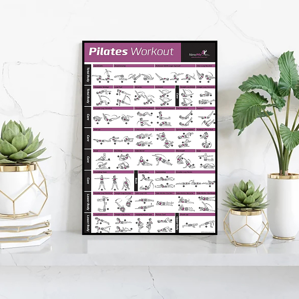 Pilates Training Chart Canvas  - Sports Equipment Poster ulasan dan harga